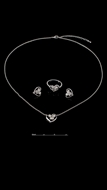 Picture of Top-A Brass Platinum Plated 3 Pieces Jewelry Sets