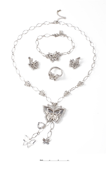 Picture of Independent Design Butterfly Platinum Plated 4 Pieces Jewelry Sets