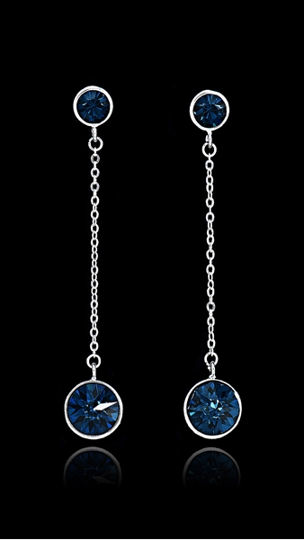 Picture of Wholesale Online Dark Blue Platinum Plated Drop & Dangle