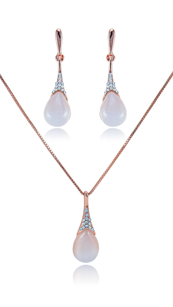 Picture of Well Designed Rose Gold Plated Opal (Imitation) 2 Pieces Jewelry Sets