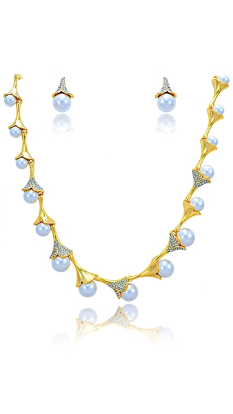 Picture of Popular Gold Plated Venetian Pearl 2 Pieces Jewelry Sets