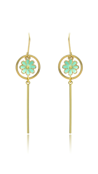 Picture of Modern Enamel Gold Plated Drop & Dangle