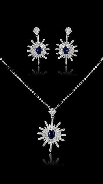Picture of Trendy Platinum Plated Brass 2 Pieces Jewelry Sets