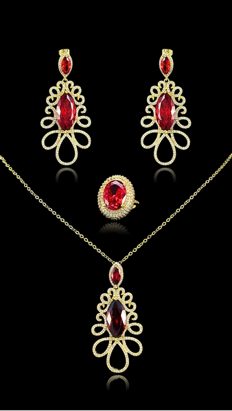 Picture of Delicate Gold Plated Brass 3 Pieces Jewelry Sets