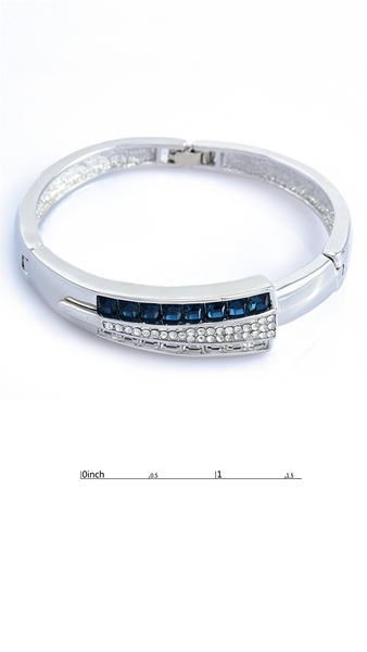 Picture of Good Performance Dark Blue Platinum Plated Bangles