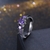 Picture of Natural Designed Gunmetel Plated Purple Fashion Rings