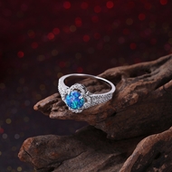 Picture of Online Wholesale Platinum Plated Blue Fashion Rings