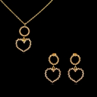 Picture of  Love & Heart Delicate Necklace And Earring Sets 3FF054593S