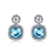 Picture of Nickel Free Platinum Plated Blue Dangle Earrings with Easy Return