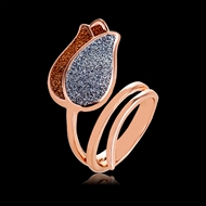 Picture of New Big Rose Gold Plated Fashion Ring