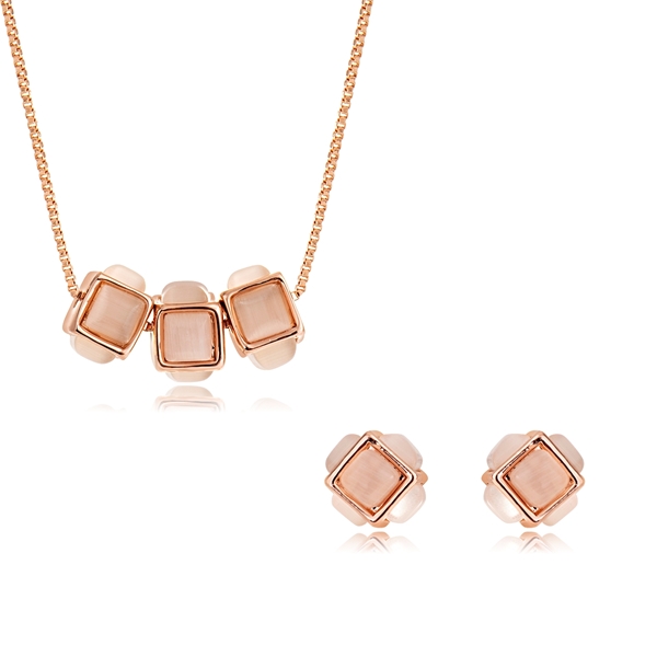 Picture of Bling Casual Rose Gold Plated Necklace and Earring Set