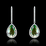 Picture of New Design Platinum Plated Single Stone Drop & Dangle