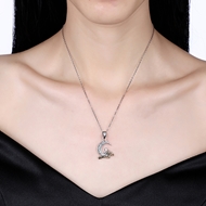 Picture of 925 Sterling Silver Fashion Pendant Necklace in Flattering Style