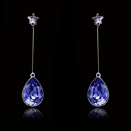 Picture of Moving Swarovski Element Platinum Plated Drop & Dangle