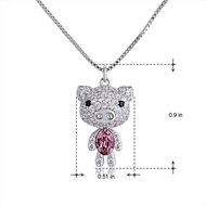 Picture of Eye-Catching Platinum Plated Bear Pendant Necklace with Member Discount