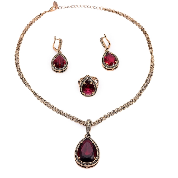 Picture of Modern Design Rose Gold Plated Glass 3 Pieces Jewelry Sets