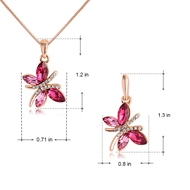 Picture of Rose Gold Plated Pink Necklace and Earring Set for Her