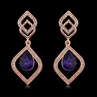 Picture of Classic Purple Dangle Earrings with Fast Shipping