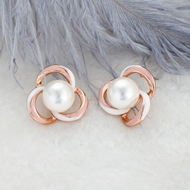 Picture of Brand New White Artificial Pearl Stud Earrings with Full Guarantee