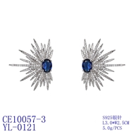 Picture of Luxury Blue Big Stud Earrings Online Only