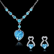 Picture of New Design Swarovski Element Heart & Love 2 Pieces Jewelry Sets