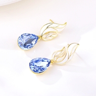 Picture of Most Popular Artificial Crystal Small Dangle Earrings