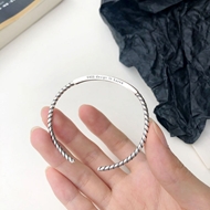 Picture of Fancy Small 925 Sterling Silver Fashion Bangle