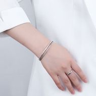 Picture of Distinctive Platinum Plated Small Fashion Bangle with Low MOQ