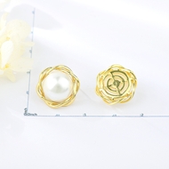 Picture of Nice Artificial Pearl Copper or Brass Stud Earrings