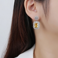 Picture of Great Value White Platinum Plated Dangle Earrings at Factory Price