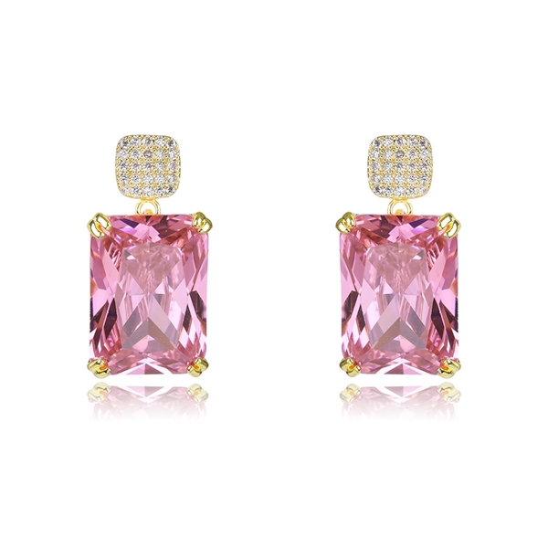 Picture of Luxury Pink Dangle Earrings with No-Risk Refund