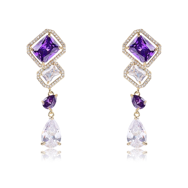 Picture of Hot Selling Purple Big Dangle Earrings from Top Designer