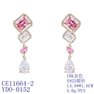 Picture of Stylish Big Pink Dangle Earrings