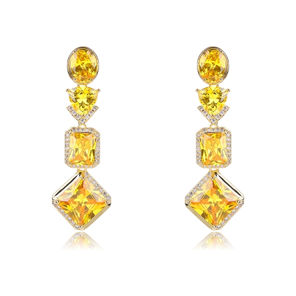 Picture of Amazing Big Gold Plated Dangle Earrings