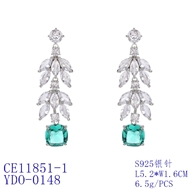 Picture of Recommended Green Platinum Plated Dangle Earrings in Bulk