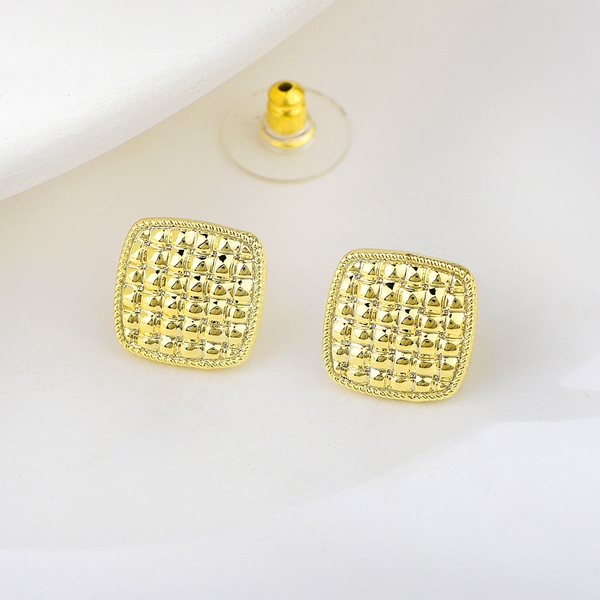 Picture of Copper or Brass Gold Plated Big Stud Earrings in Exclusive Design