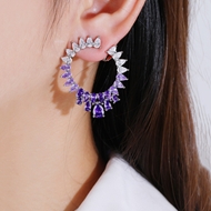 Picture of Brand New Purple Big Big Hoop Earrings with SGS/ISO Certification