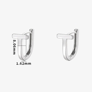 Picture of Fancy Small Platinum Plated Huggie Earrings