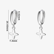 Picture of 999 Sterling Silver Platinum Plated Dangle Earrings from Certified Factory