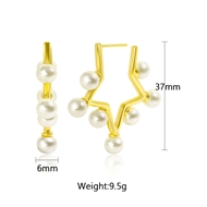 Picture of Reasonably Priced Gold Plated Artificial Pearl Small Hoop Earrings with Low Cost