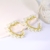 Picture of Best Artificial Pearl Gold Plated Small Hoop Earrings