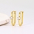 Picture of Designer Gold Plated White Huggie Earrings with Easy Return