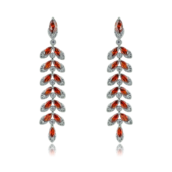 Picture of Featured Red Cubic Zirconia Dangle Earrings with Full Guarantee