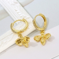 Picture of Hypoallergenic Gold Plated White Dangle Earrings with Easy Return