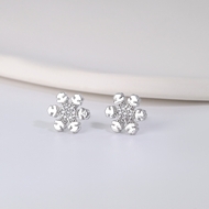 Picture of Featured White Platinum Plated Big Stud Earrings with Full Guarantee