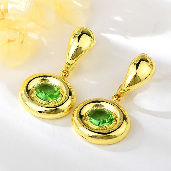 Picture of Zinc Alloy Artificial Crystal Dangle Earrings From Reliable Factory