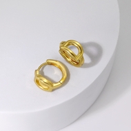 Picture of Distinctive Gold Plated Delicate Huggie Earrings As a Gift