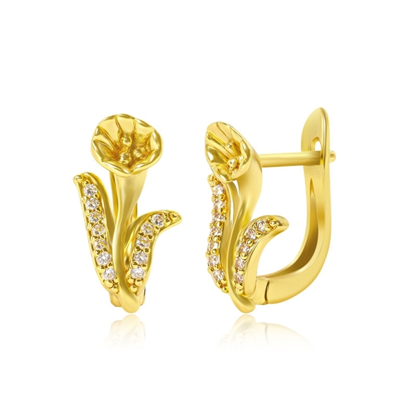 Picture of Nickel Free Gold Plated Delicate Huggie Earrings with Easy Return