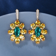 Picture of Distinctive Yellow Cubic Zirconia Dangle Earrings with Low MOQ