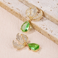 Picture of Charming Green Cubic Zirconia Dangle Earrings As a Gift